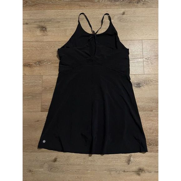 NWT Athleta Womens Black Athletic Infinity Dress Size Large Robe Infinity - Picture 2 of 4